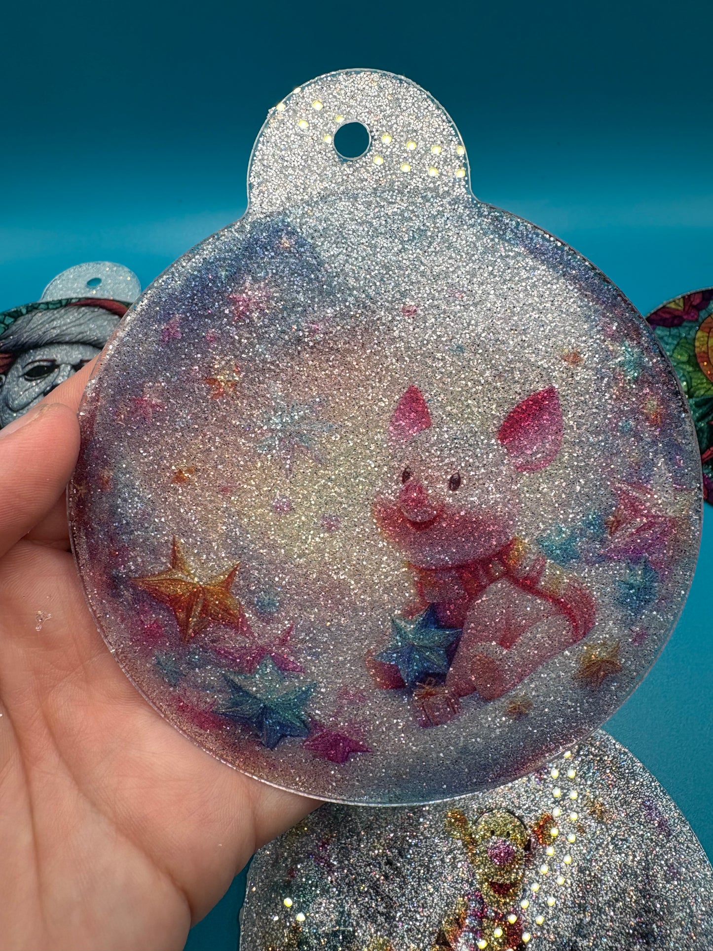 4 inch Glitter Acrylic Ornaments