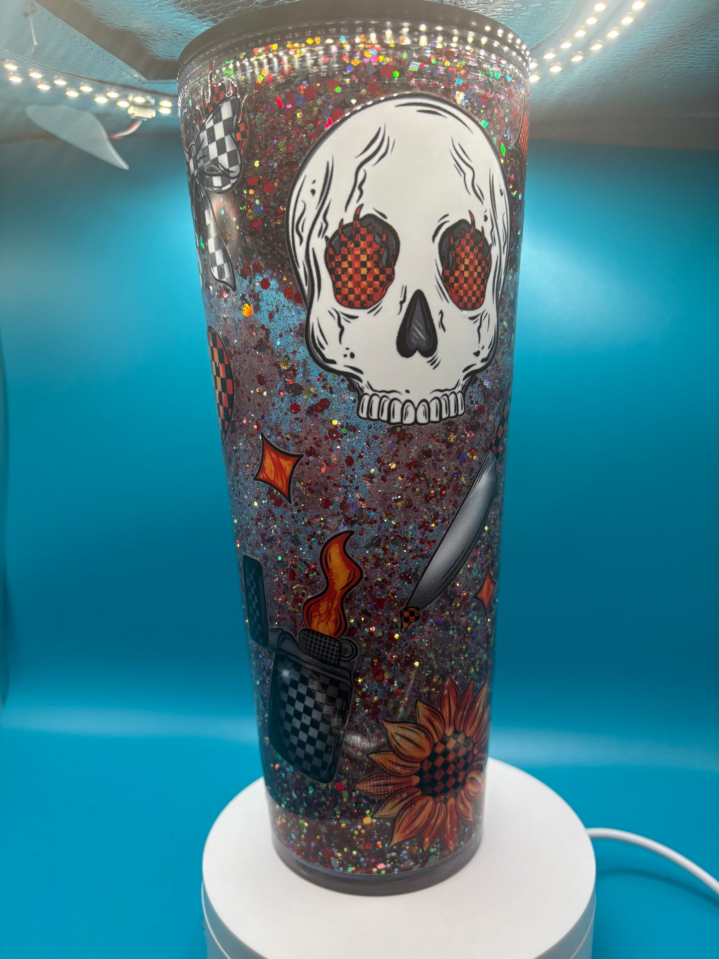 Emo/Fire 24 oz snow globe Tumbler