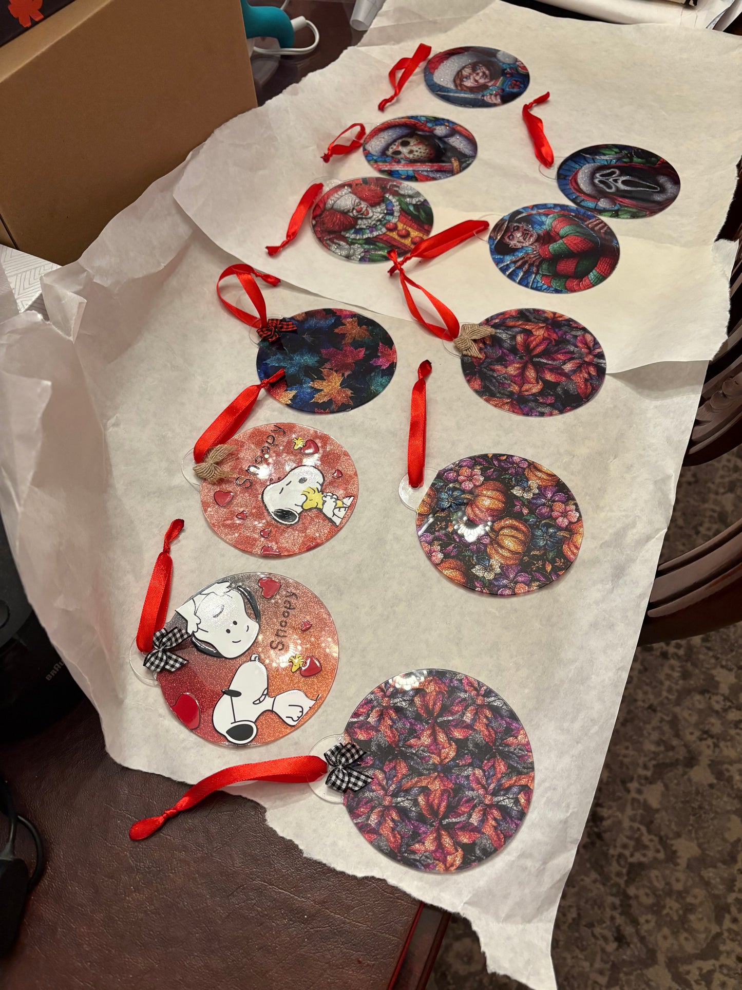 4 inch Glitter Acrylic Ornaments