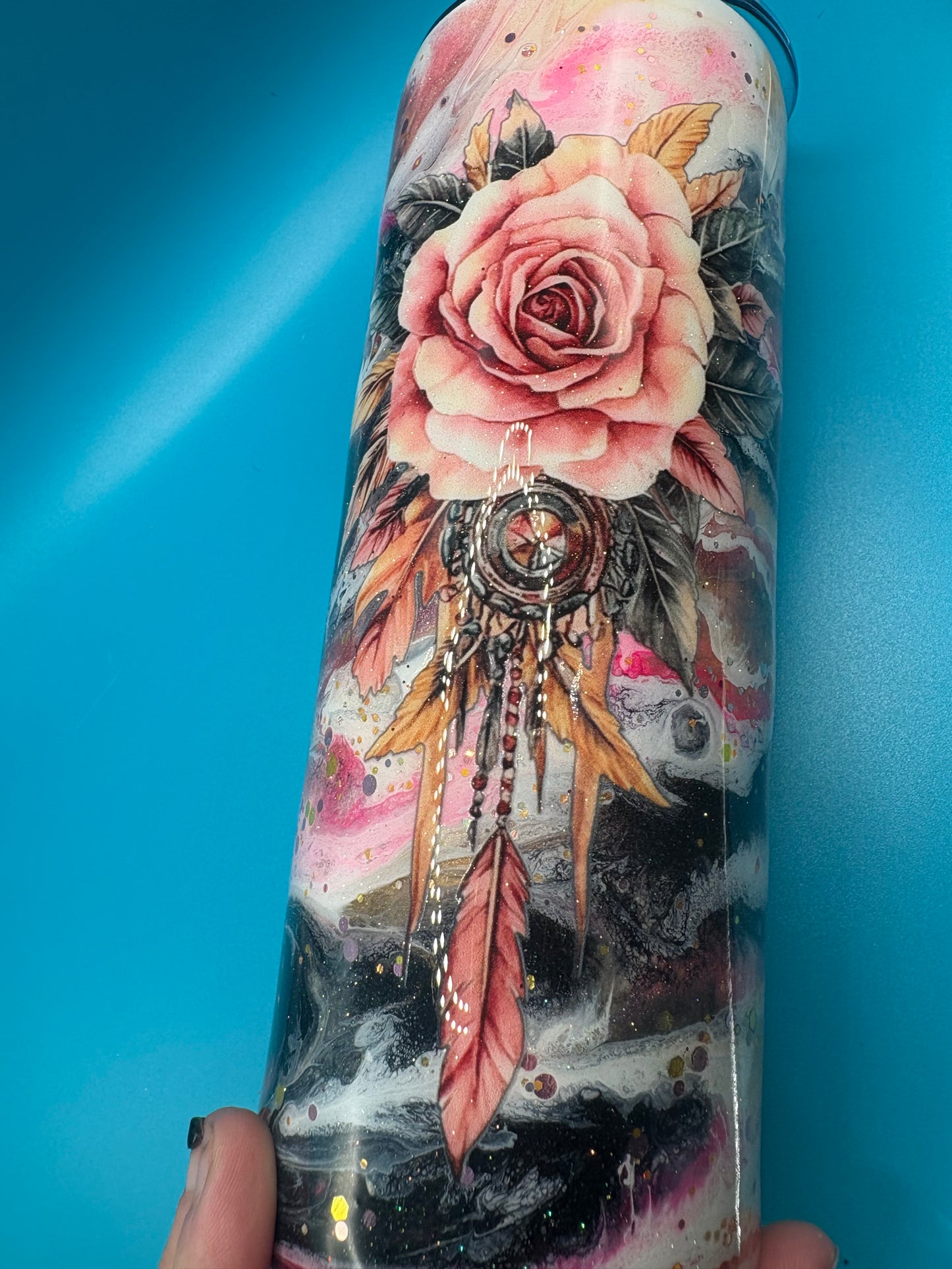 Boho Rose epoxy Tumbler