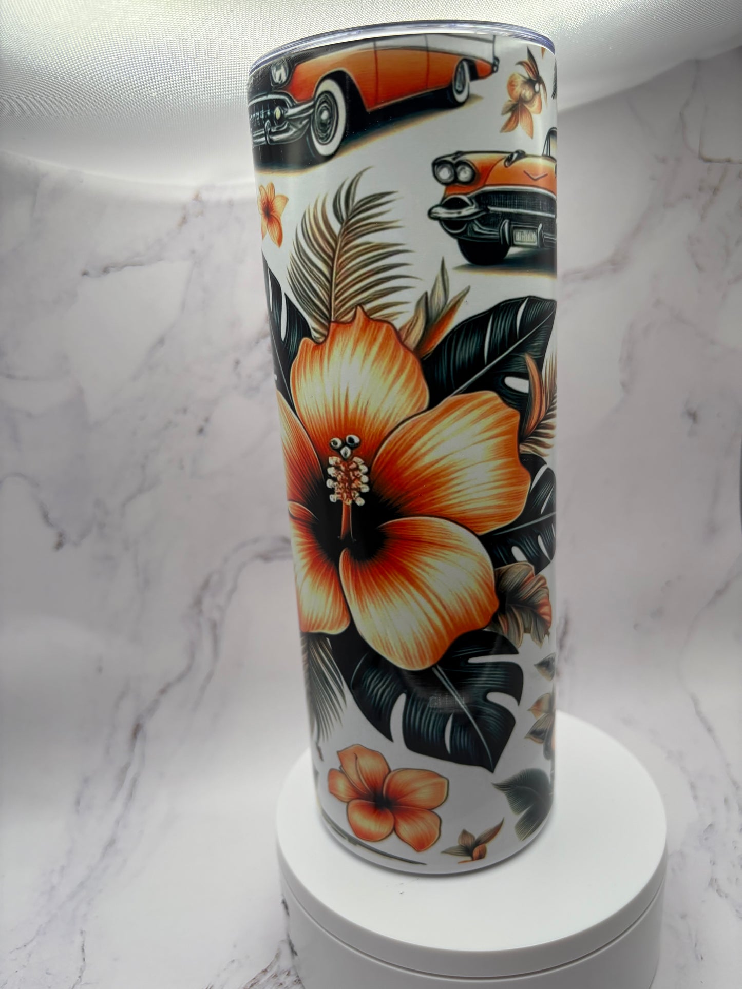 Hibiscus/Car Sublimation Tumbler