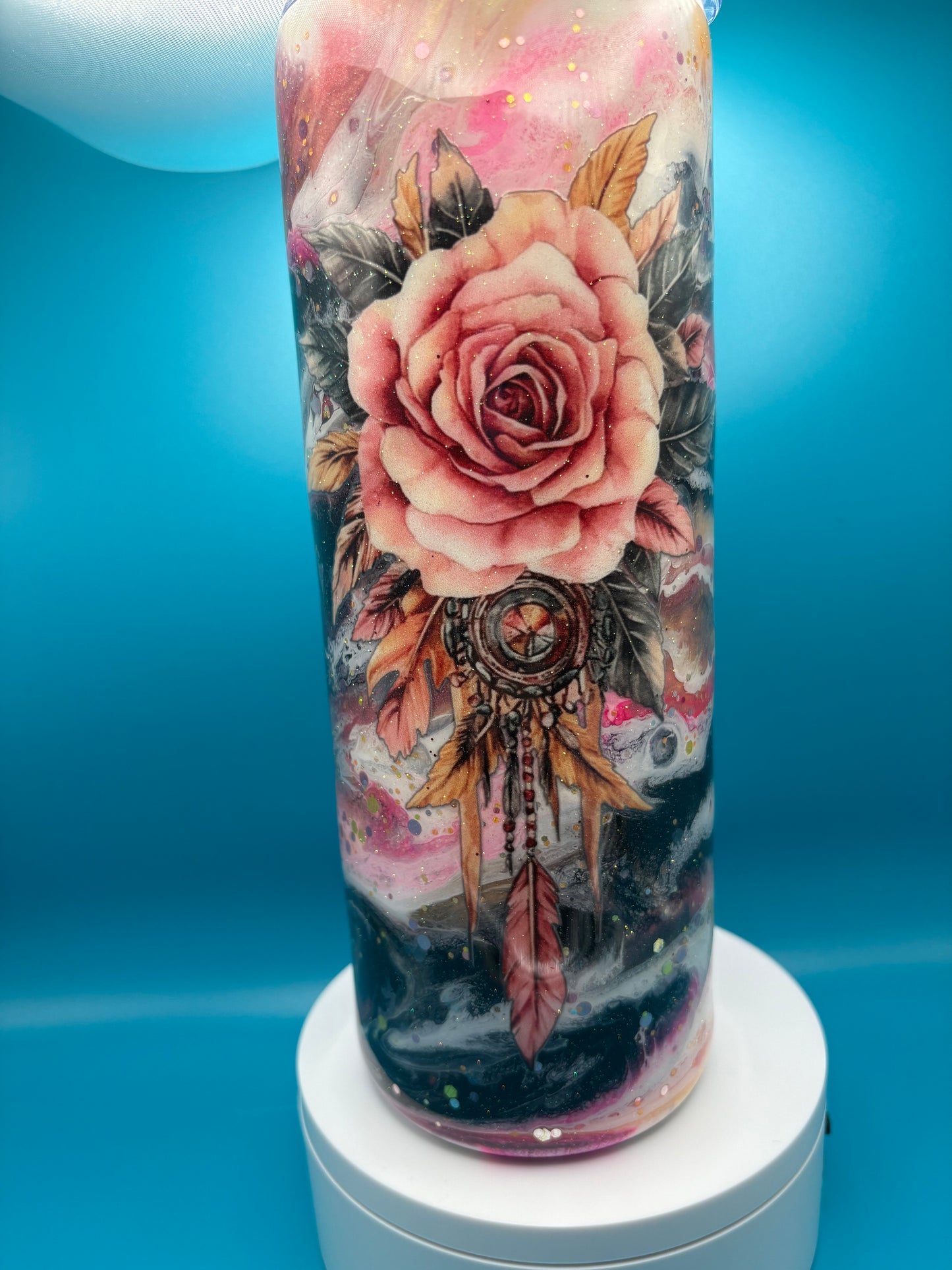 Boho Rose epoxy Tumbler