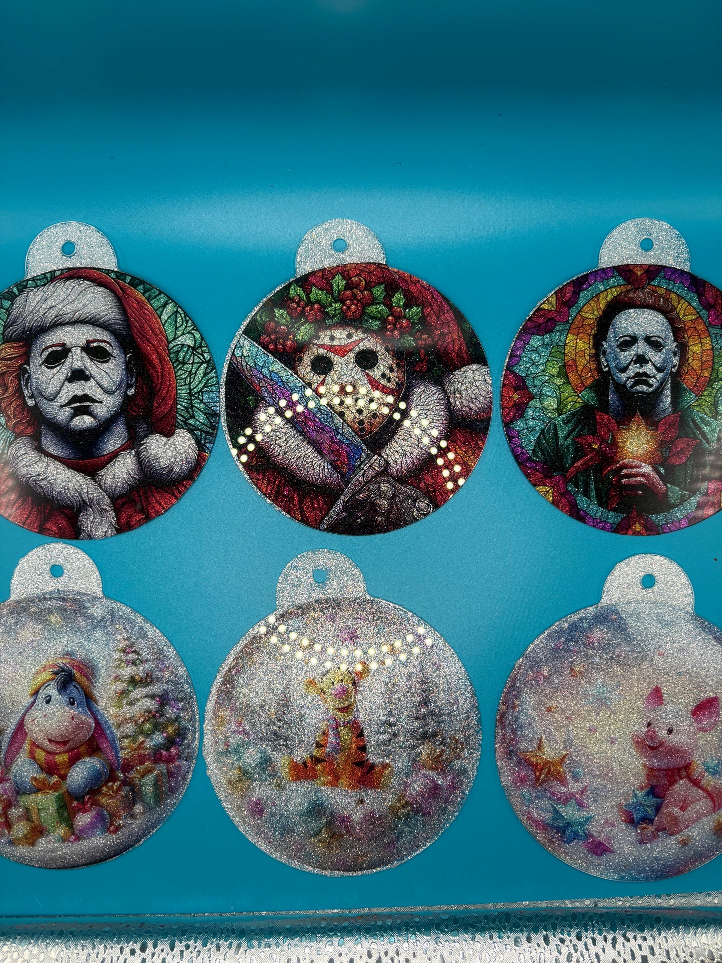 4 inch Glitter Acrylic Ornaments