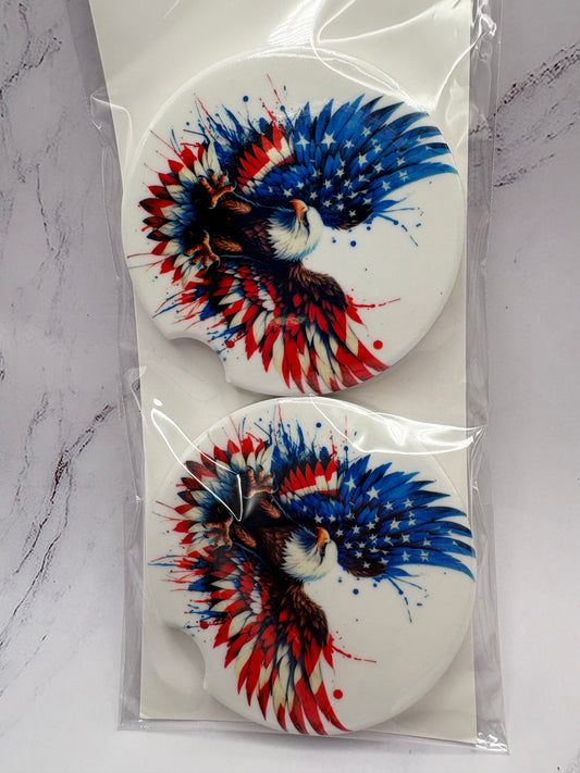 Patriotic Eagle Coaster Set