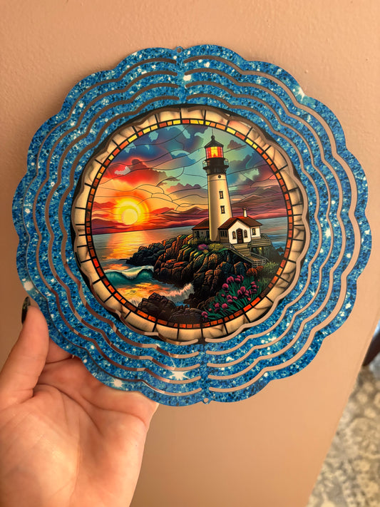 Blue Glitter Lighthouse