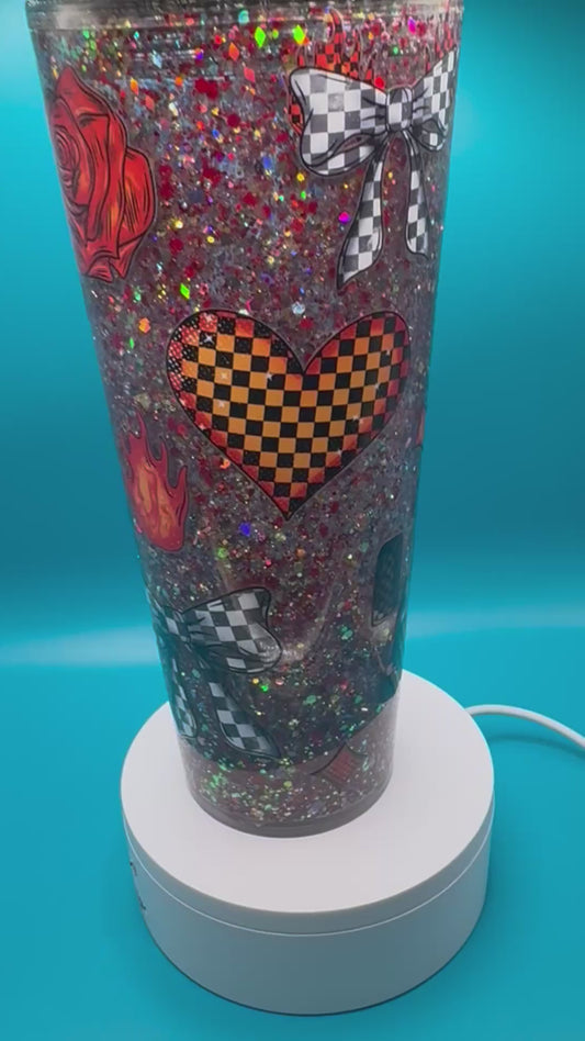 Emo/Fire 24 oz snow globe Tumbler