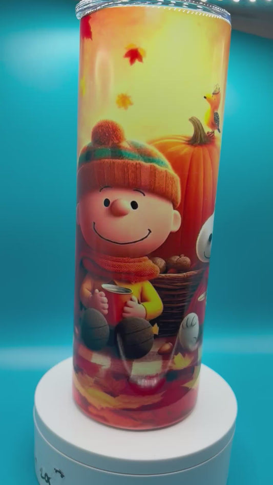 Charlie Brown fall Sublimation Tumbler